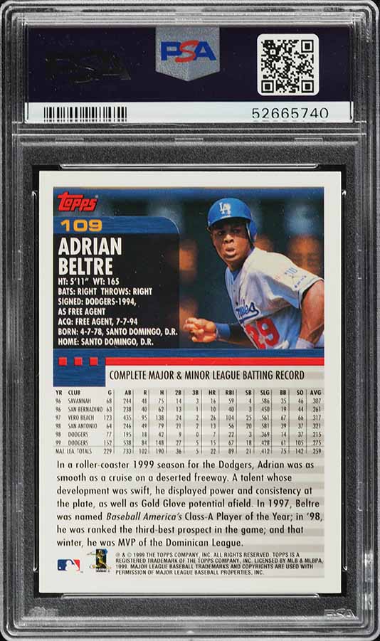 2000 Topps Home Team Advantage Adrian Beltre #109 PSA 10 GEM MINT