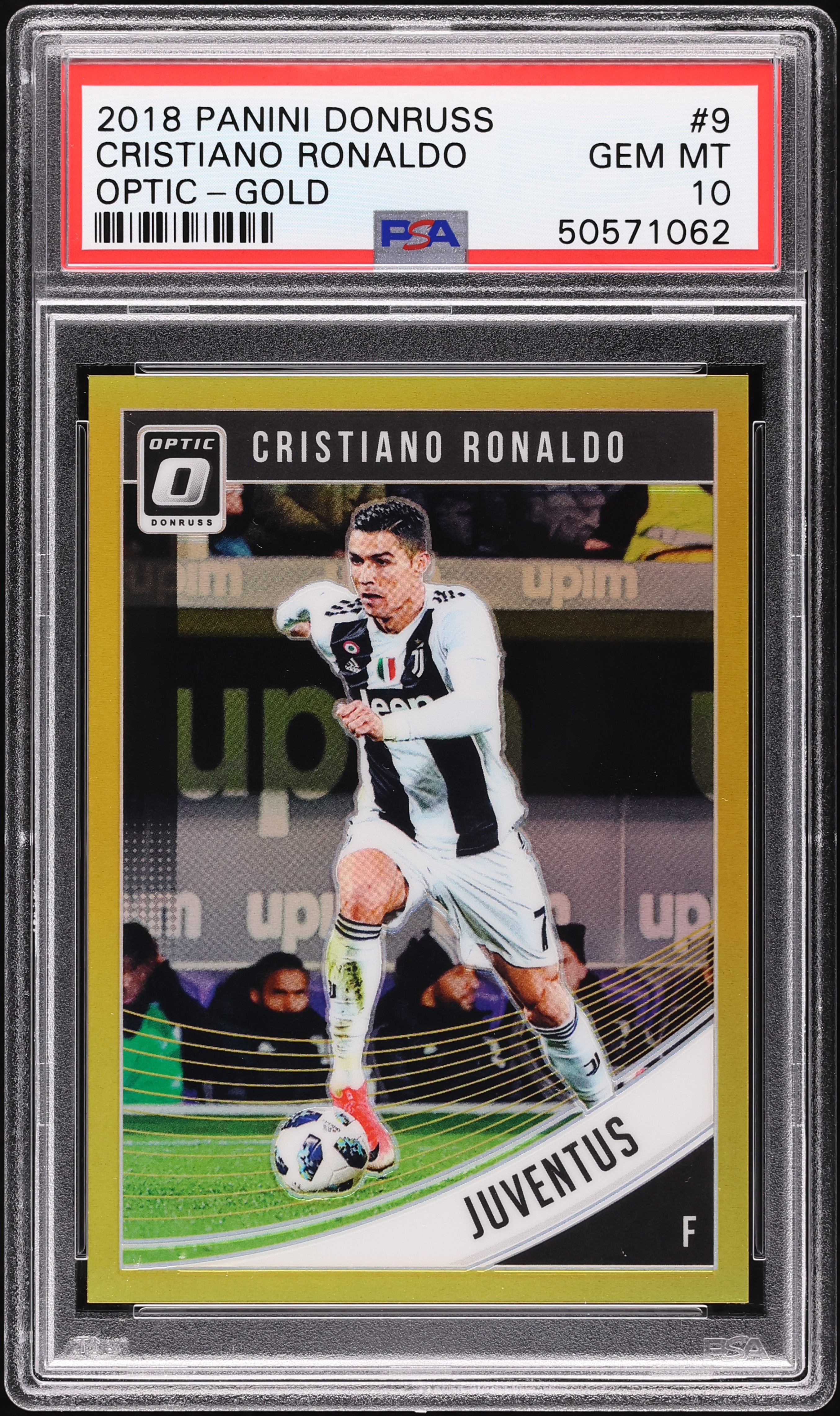 2018 Donruss Optic Gold Cristiano Ronaldo /10 #9 PSA 10 GEM MINT