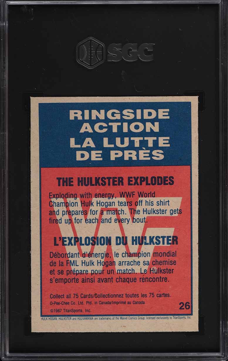 1987 O-Pee-Chee WWF Wrestling The Hulkster Explodes #26 SGC 8 NM-MT