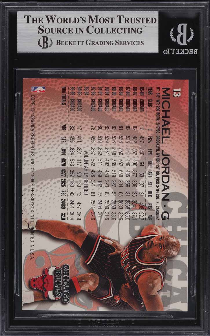 1996 Fleer Basketball Michael Jordan #13 BGS 9 MINT