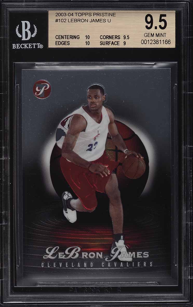 2003 Topps Pristine LeBron James ROOKIE RC /999 #102 BGS 9.5 GEM MINT