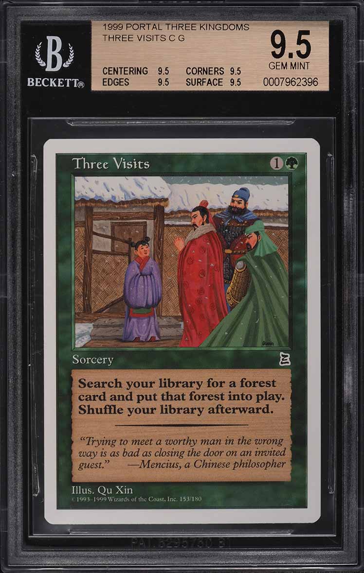 1999 Magic The Gathering MTG Portal Three Kingdoms Three Visits C G BGS 9.5 GEM