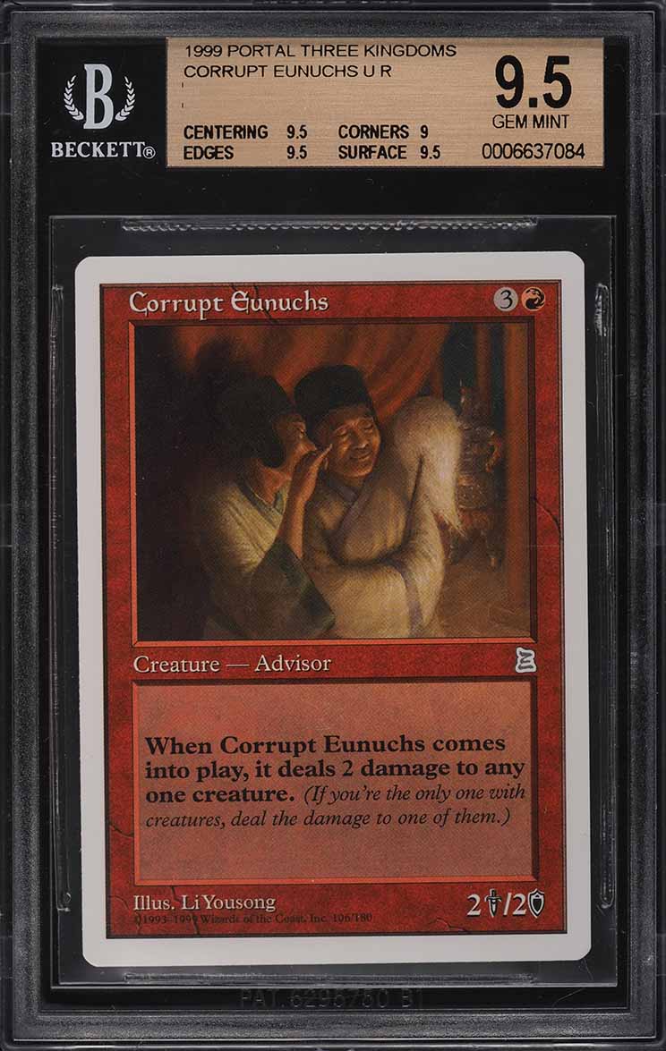 1999 Magic The Gathering MTG Portal Three Kingdoms Corrupt Eunuchs U R BGS 9.5
