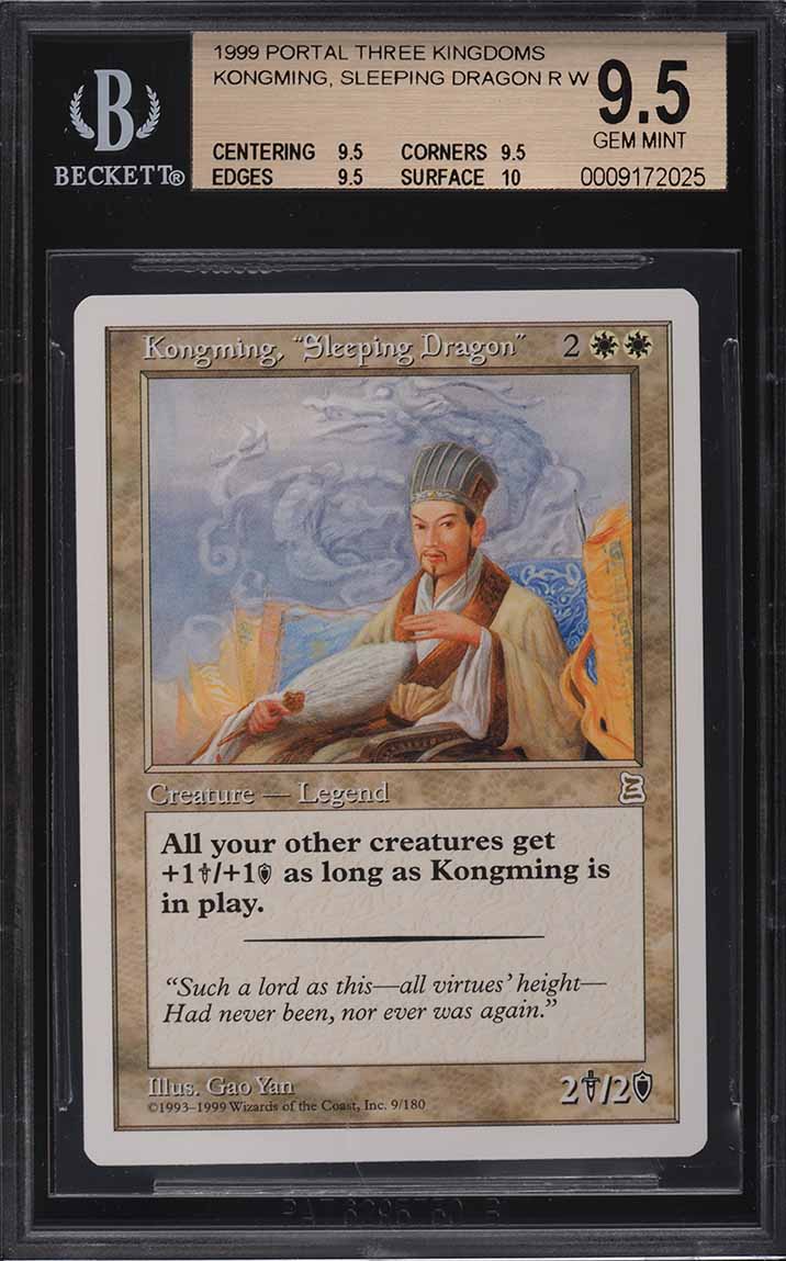 1999 Magic The Gathering Portal Three Kingdoms Kongming, Sleeping Dragon BGS 9.5