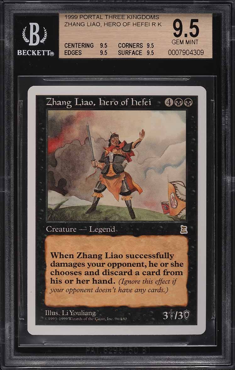 1999 Magic The Gathering Portal Three Kingdoms Zhang Liao, Hero Of Hefei BGS 9.5