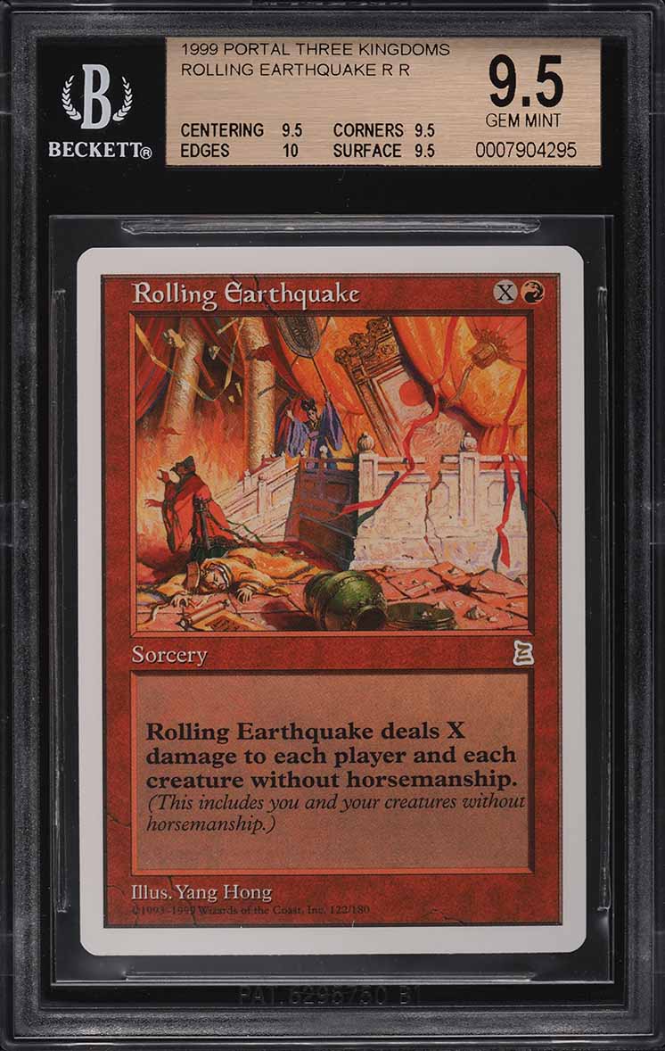 1999 Magic The Gathering MTG Portal Three Kingdoms Rolling Earthquake BGS 9.5