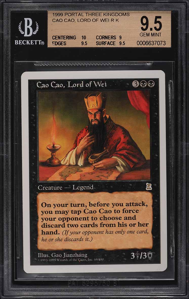 1999 Magic The Gathering MTG Portal Three Kingdoms Cao Cao, Lord Of Wei BGS 9.5