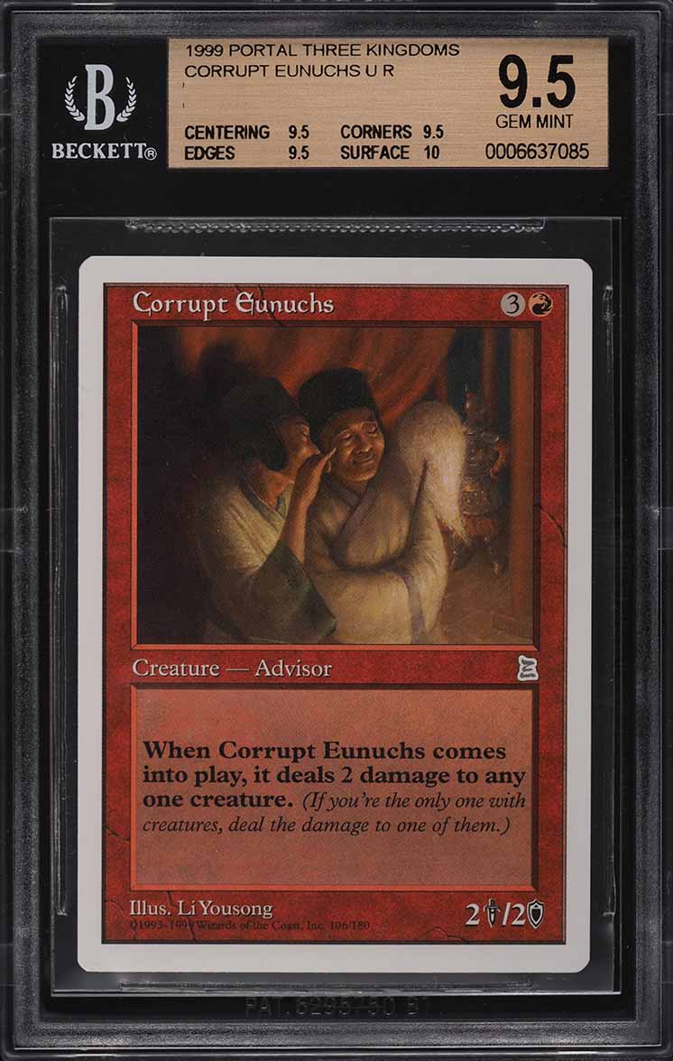 1999 Magic The Gathering MTG Portal Three Kingdoms Corrupt Eunuchs U R BGS 9.5