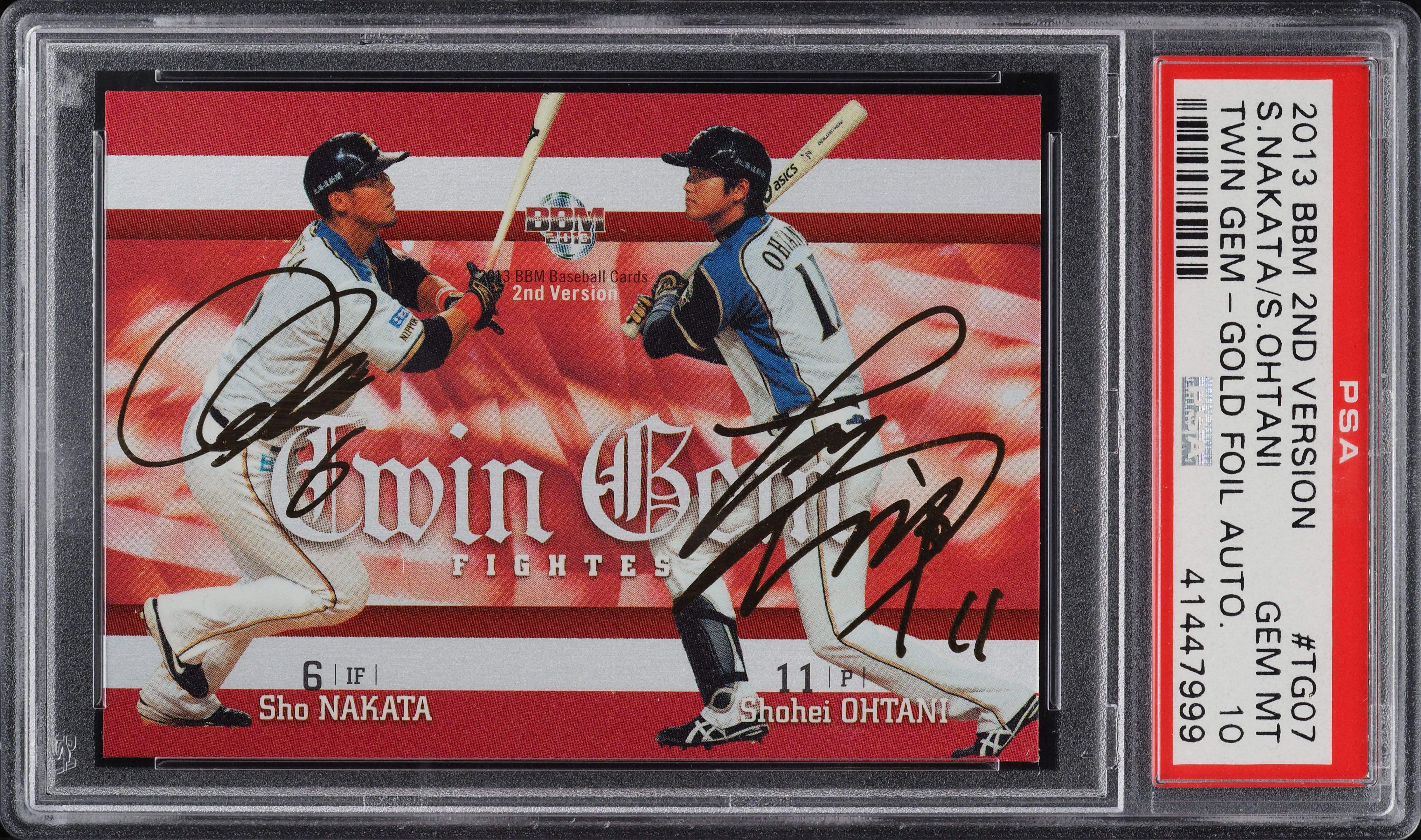 2013 Bbm 2nd Version Twin Gem Gold Foil Nakata Shohei Ohtani RC