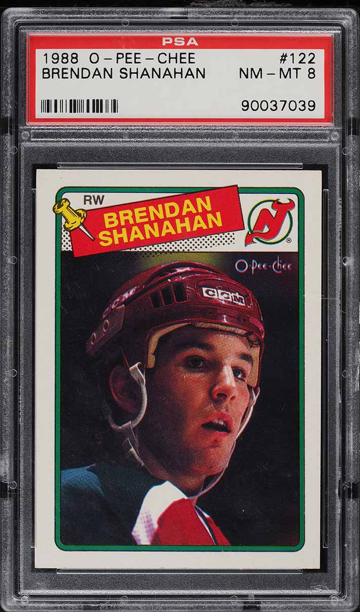 1988 O-Pee-Chee Hockey Brendan Shanahan ROOKIE #122 PSA 8 NM-MT