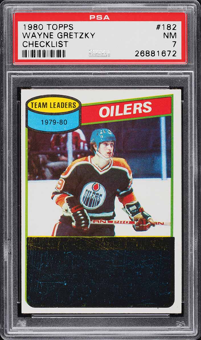 1980 Topps Hockey Wayne Gretzky CHECKLIST #182 PSA 7 NRMT