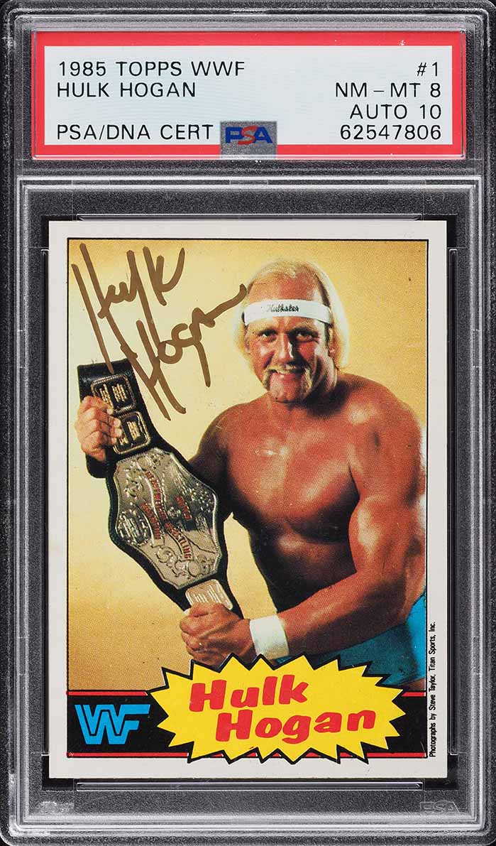 1985 Topps WWF Wrestling Hulk Hogan PSA/DNA 10 AUTO #1 PSA 8 NM-MT (PWCC-S)