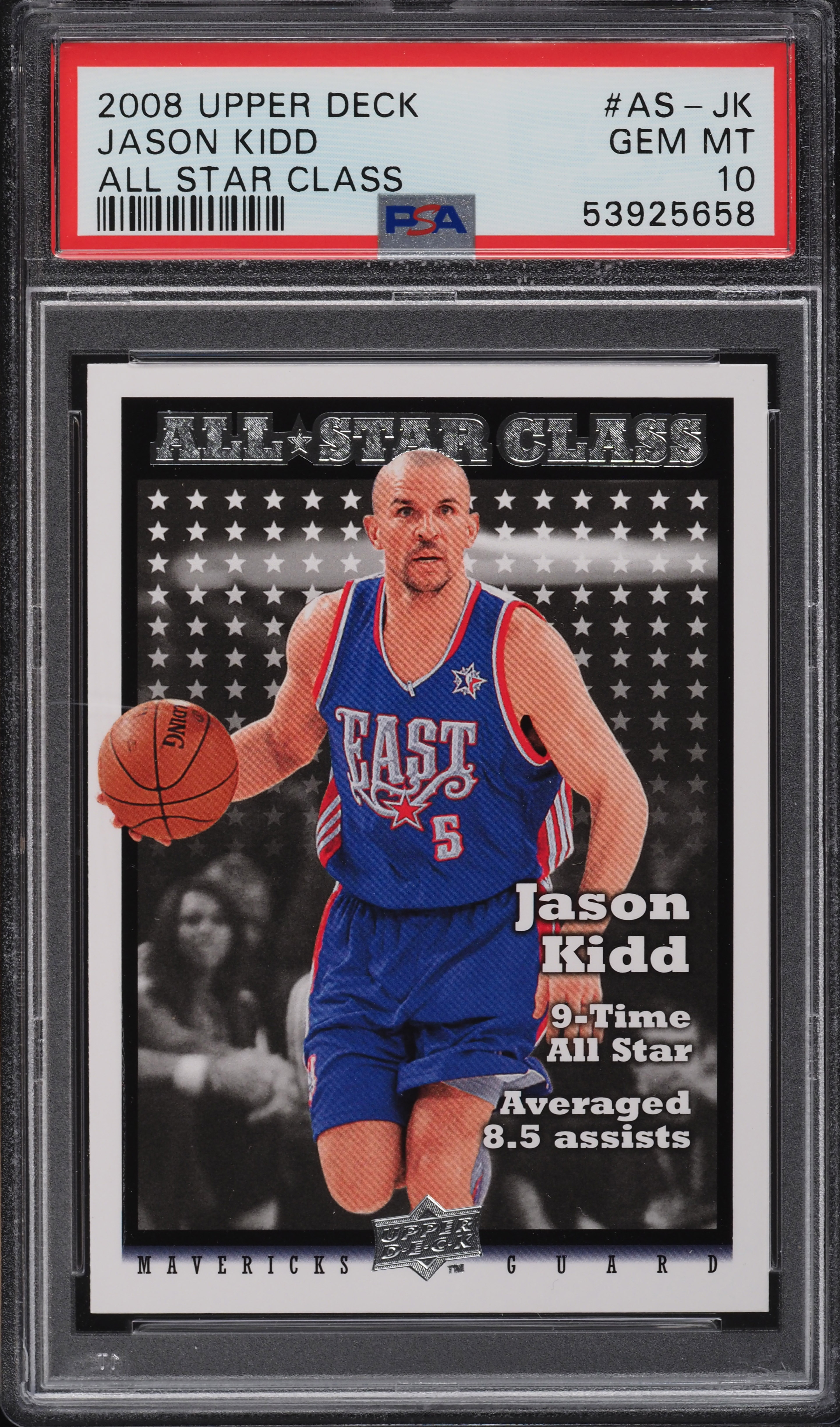 2008 Upper Deck All-Star Class Jason Kidd #AS-JK PSA 10 GEM MINT 
