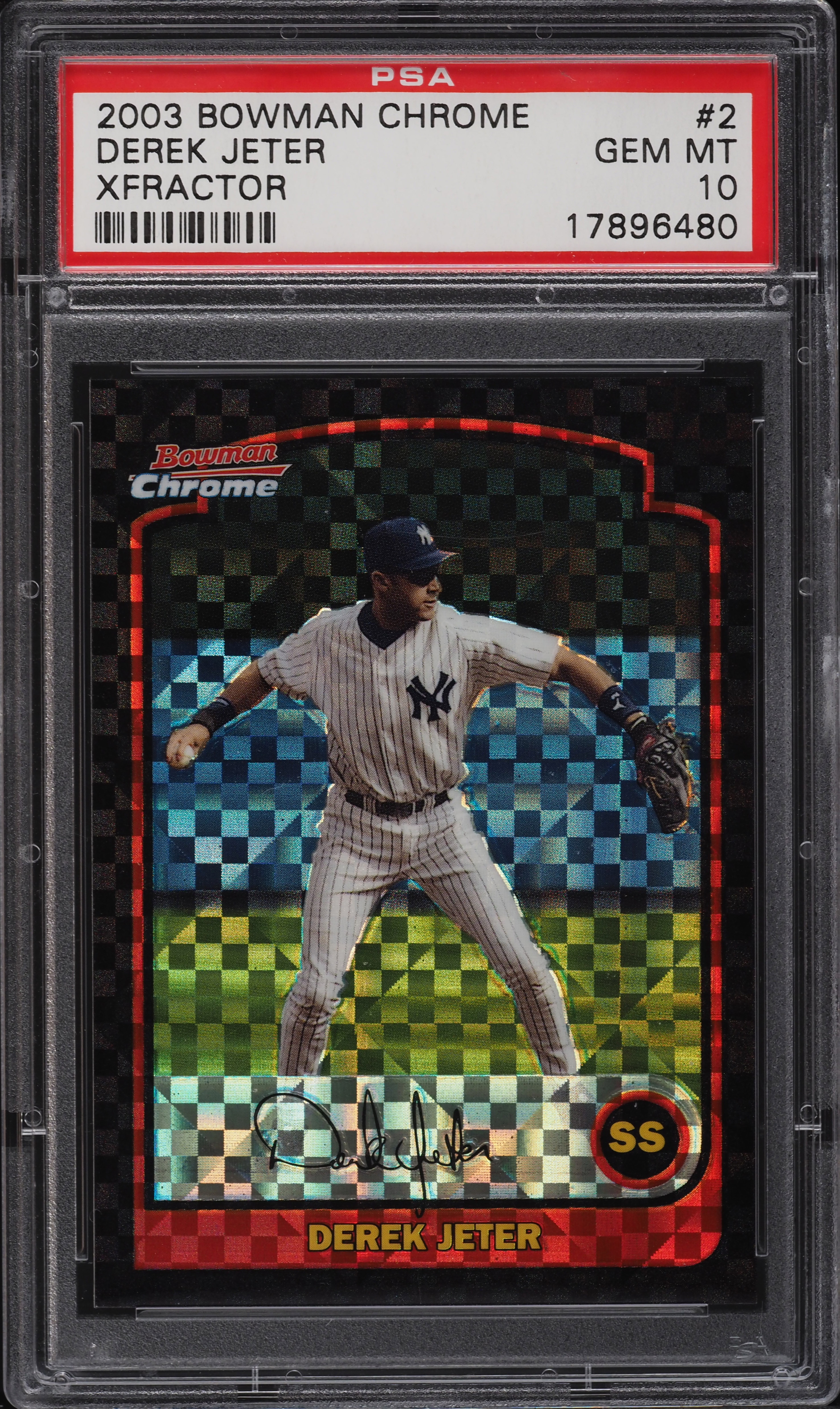 2003 Bowman Chrome Xfractor Derek Jeter #2 PSA 10 GEM MINT on