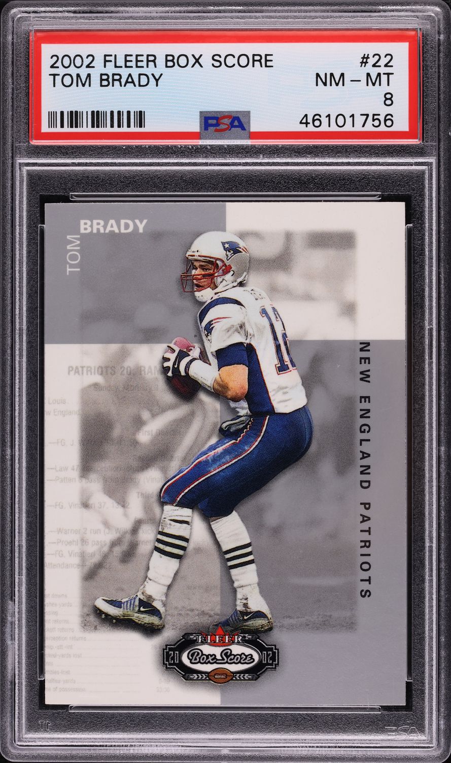 2002 Fleer Box Score Tom Brady #22 PSA 8 NM-MT