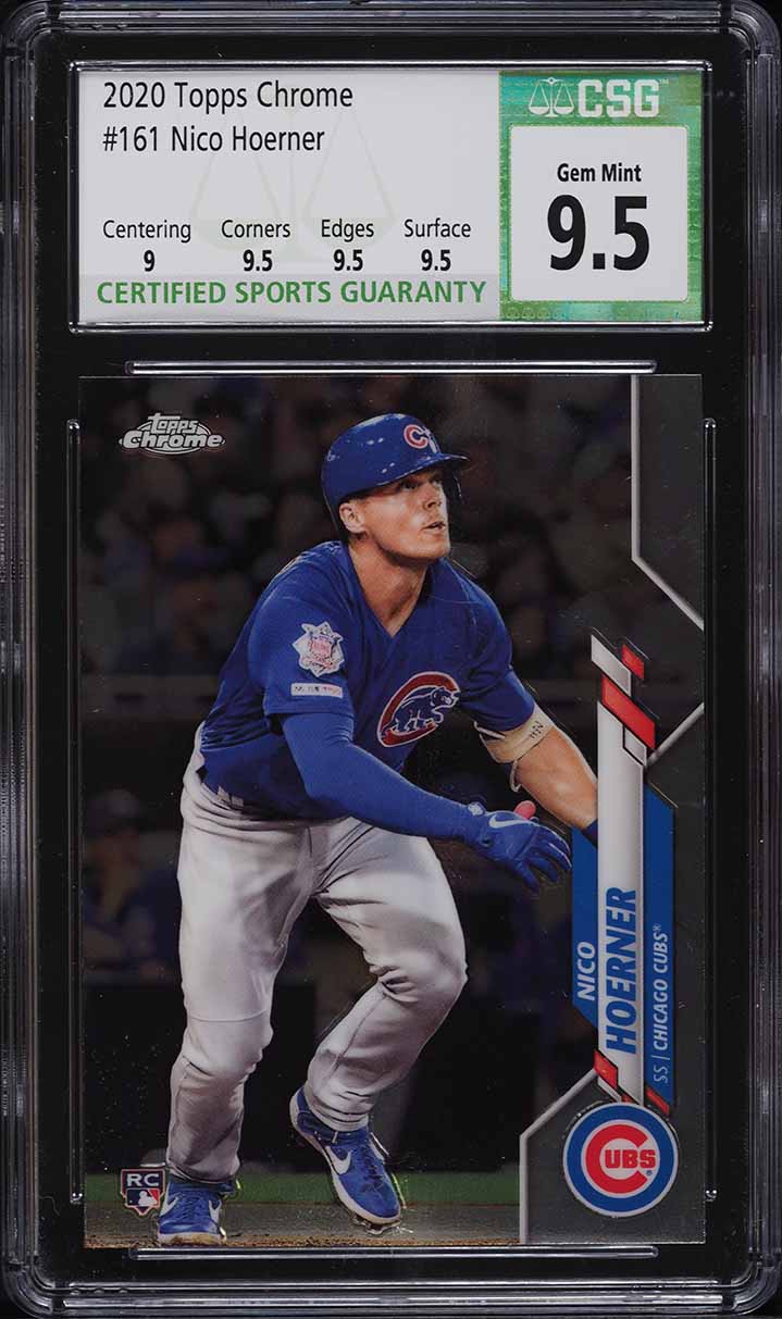 2020 Topps Chrome Nico Hoerner ROOKIE #161 CSG 9.5 GEM MINT