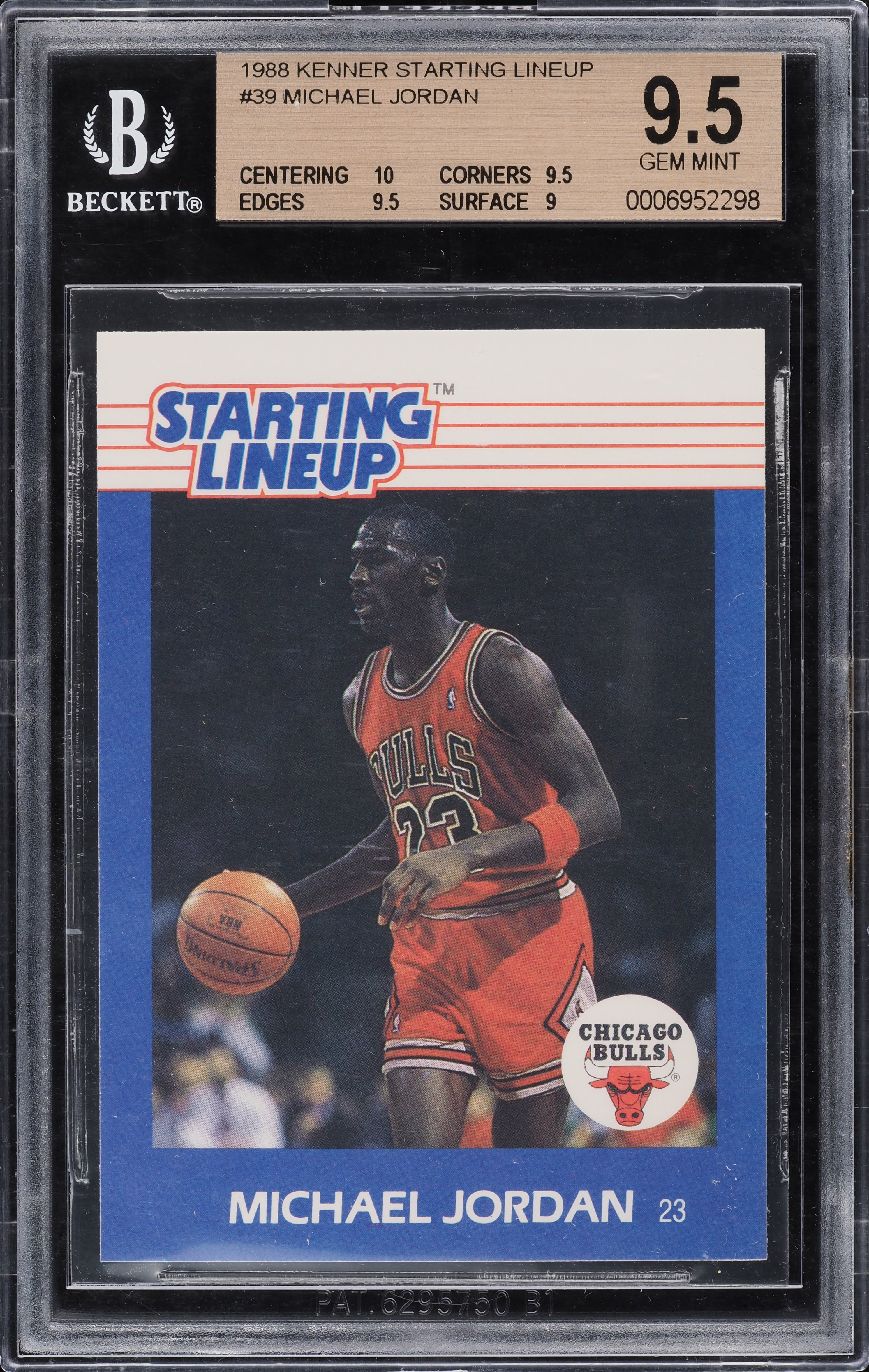 1988 Kenner Starting Lineup Cards Michael Jordan #39 BGS 9.5 GEM