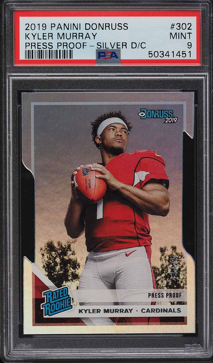 2019 Donruss Press Proof Silver Die-Cut Kyler Murray ROOKIE /75 #302 PSA 9 MINT