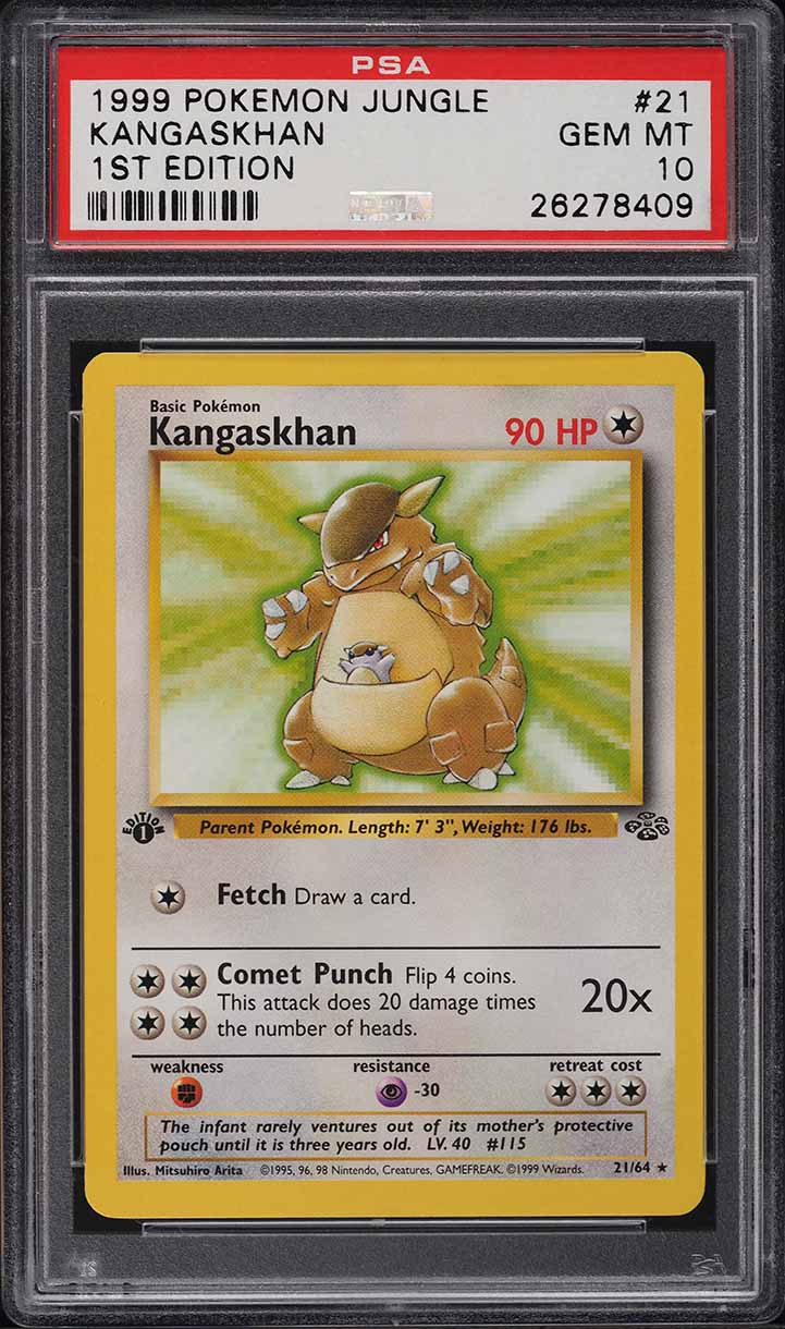 kangaskhan 1995 pokemon card Pokmon TCG: Mega ex Box Celebrate the legacy of your favorite tabletop game with this Kangaskhan 2025 Pokemon Destined Rivals #204 PSA Authenticated 9 Card Kangaskhan Jungle 1st Edition Holo