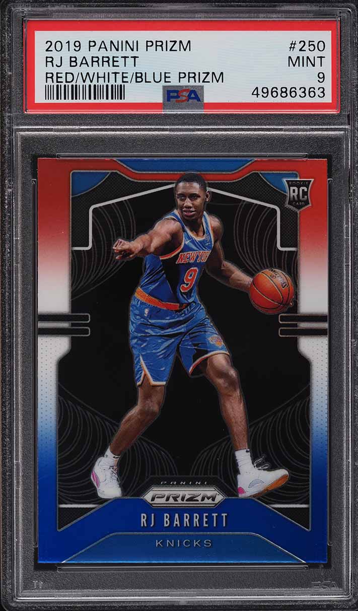 2019 Panini Prizm Red White Blue RJ Barrett ROOKIE RC #250 PSA 9