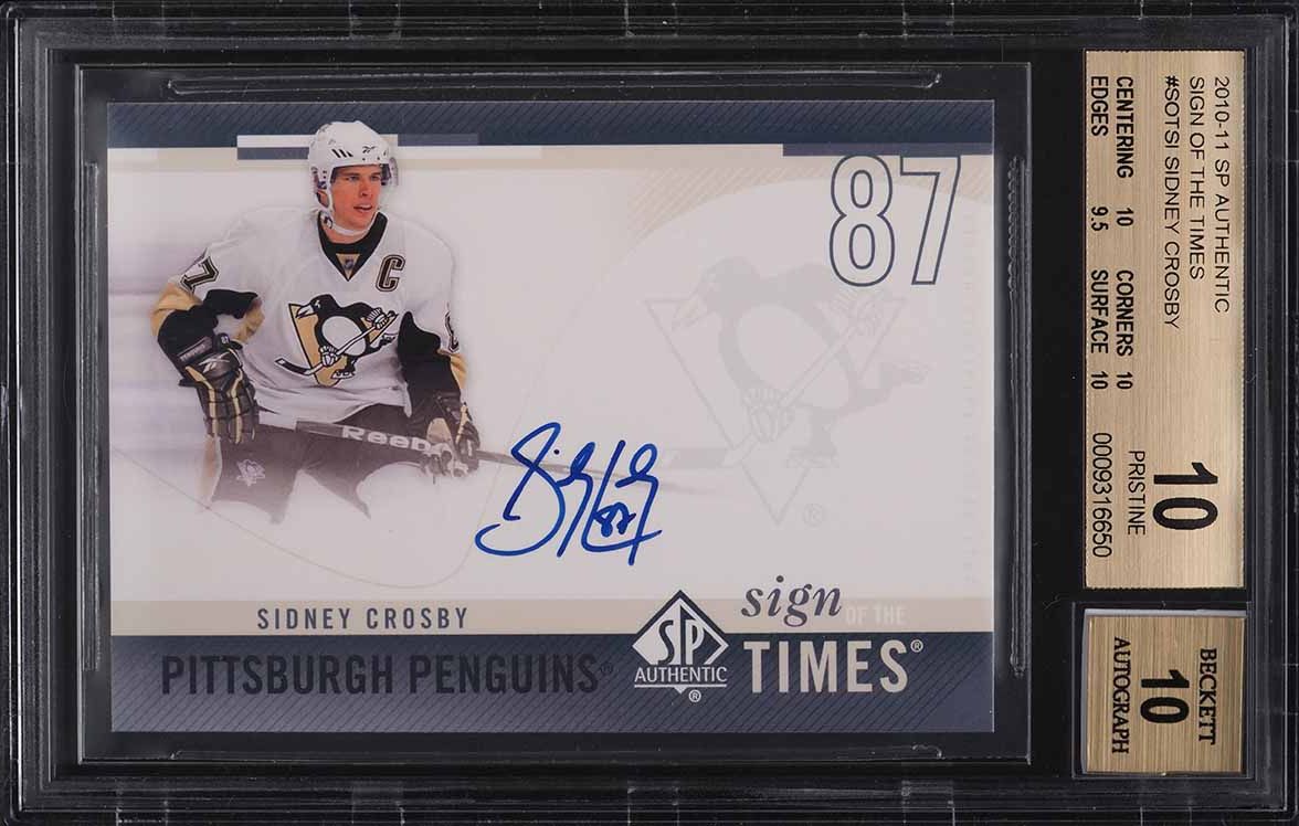 2010 SP Authentic Sign Of The Times Sidney Crosby AUTO #SOT-SI BGS 10 PRISTINE