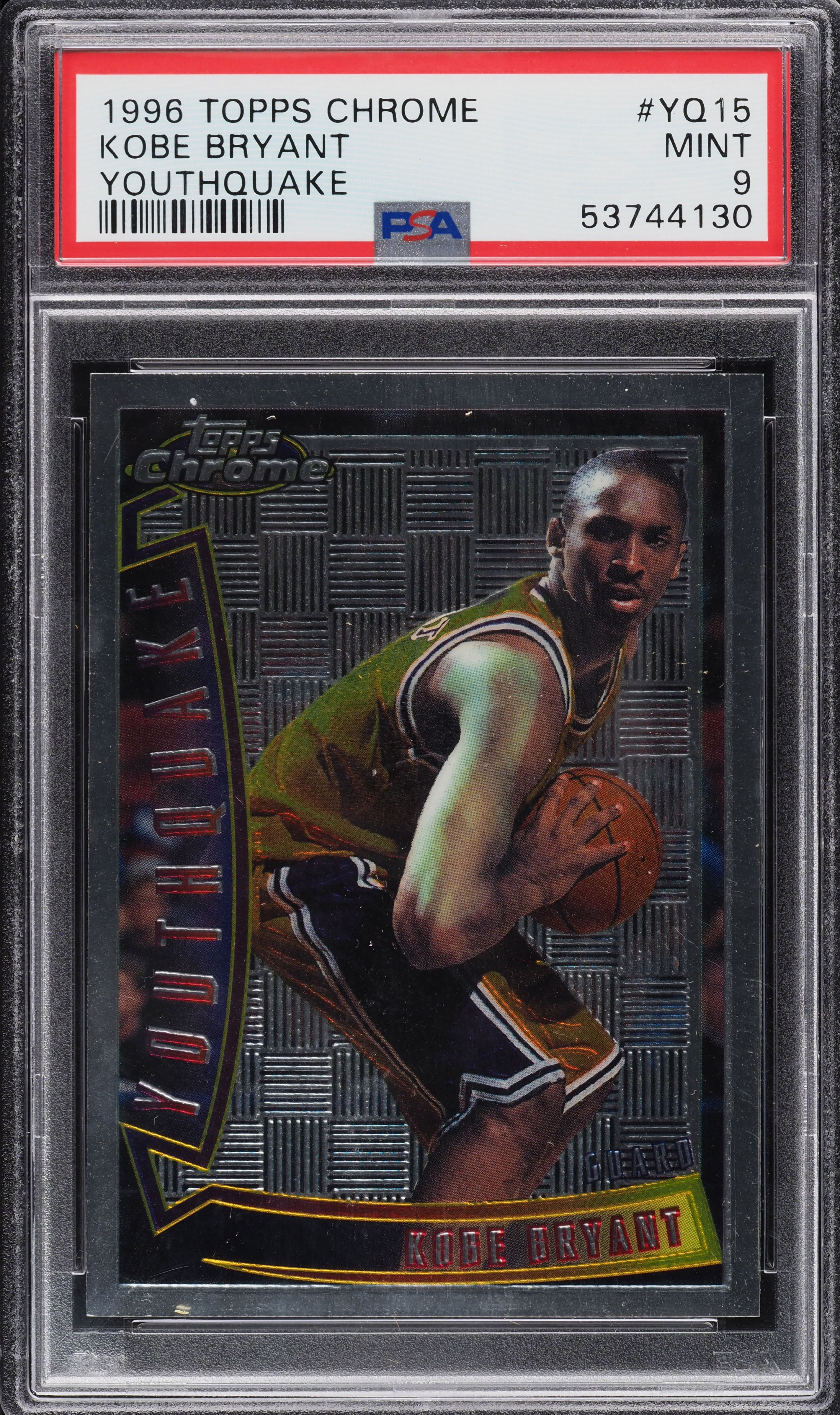 1996 Topps Chrome Youthquake Kobe Bryant ROOKIE #YQ15 PSA 9 MINT