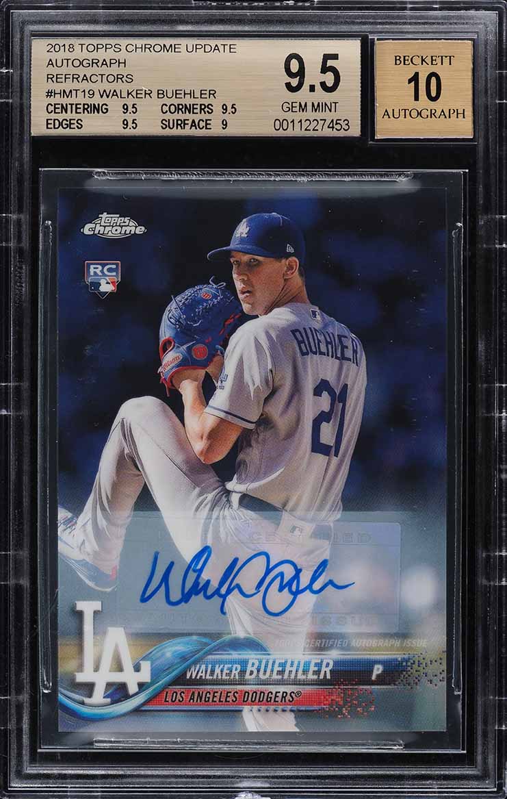 2018 Topps Chrome Update Refractor Walker Buehler ROOKIE AUTO #HMT19 BGS 9.5