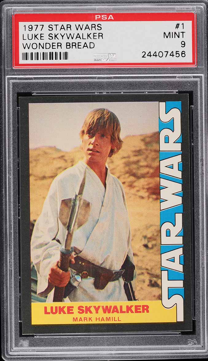 1977 Topps Star Wars Wonder Bread Luke Skywalker #1 PSA 9 MINT