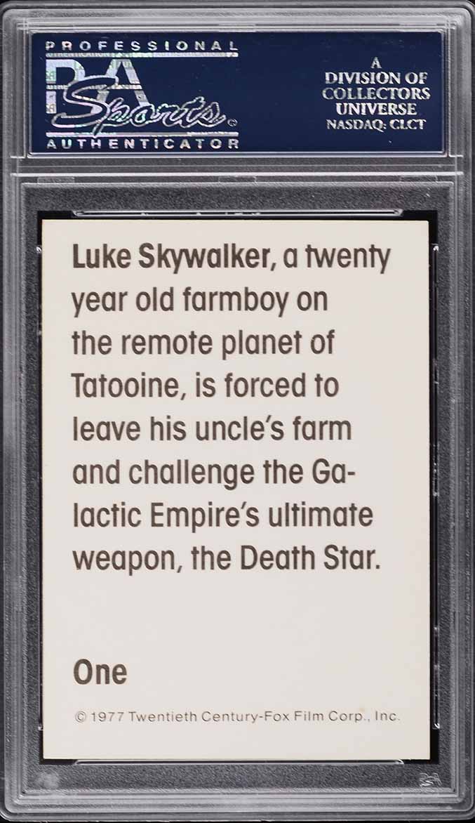 1977 Topps Star Wars Wonder Bread Luke Skywalker #1 PSA 9 MINT