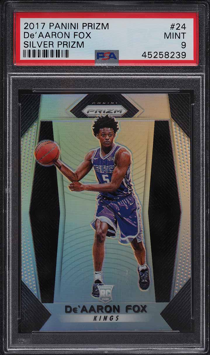 2017 Panini Prizm Silver Prizms De'Aaron Fox ROOKIE RC #24 PSA 9