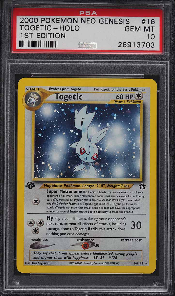 2000 Pokemon Neo Genesis 1st Edition Holo Togetic #16 PSA 10 GEM MINT