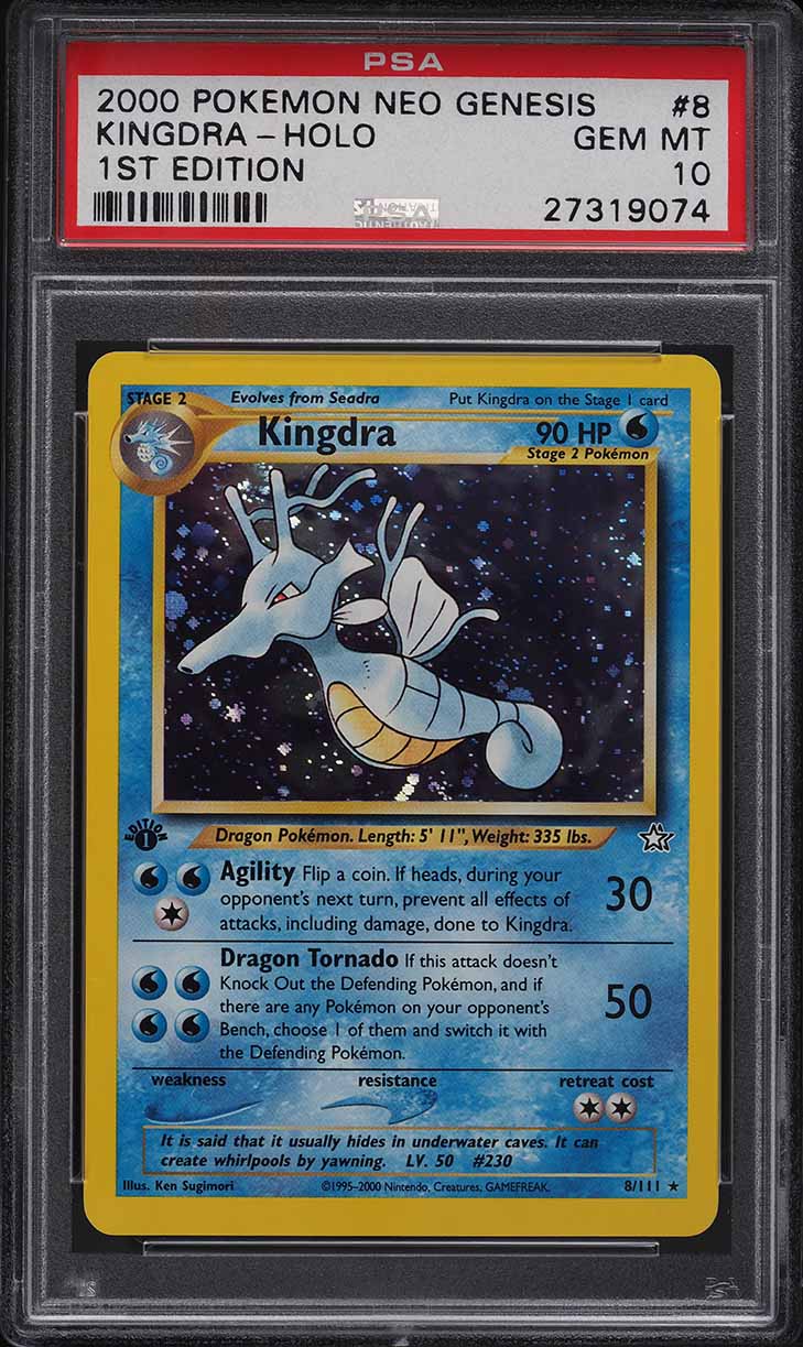 2000 Pokemon Neo Genesis 1st Edition Holo Kingdra #8 PSA 10 GEM MINT
