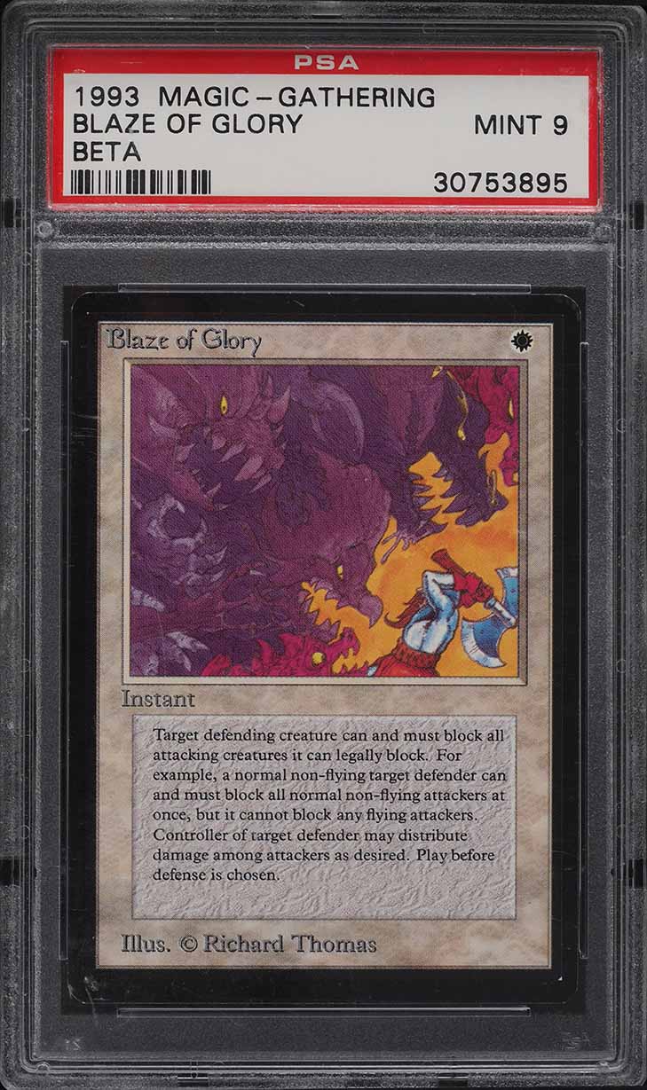 1993 Magic The Gathering MTG Unlimited Blaze Of Glory U A PSA 10