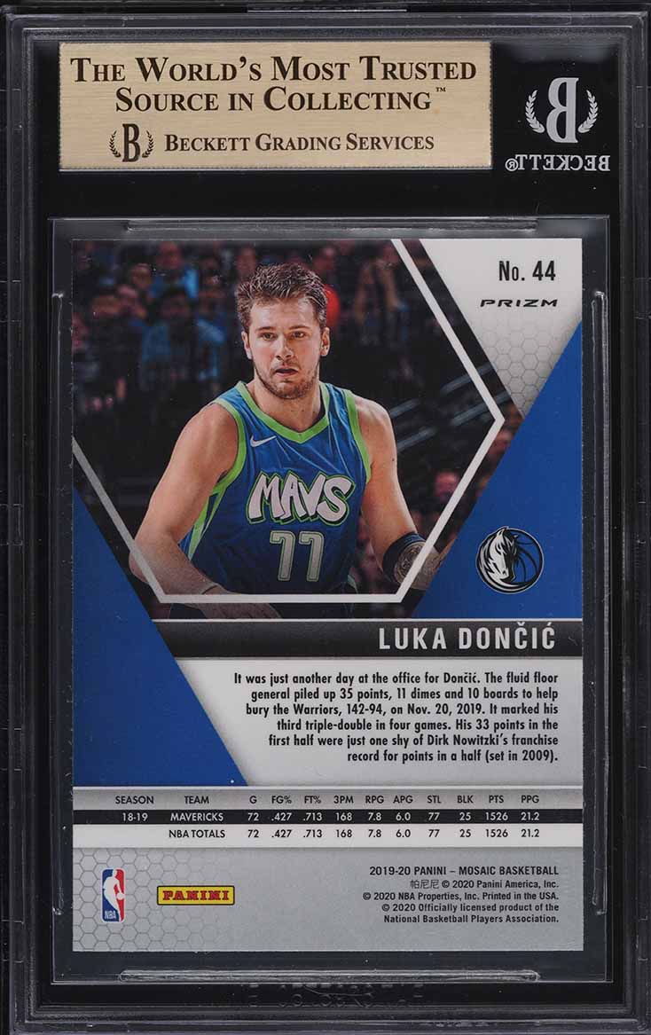 2019 Panini Mosaic Prizms Luka Doncic #44 BGS 9.5 GEM MINT on