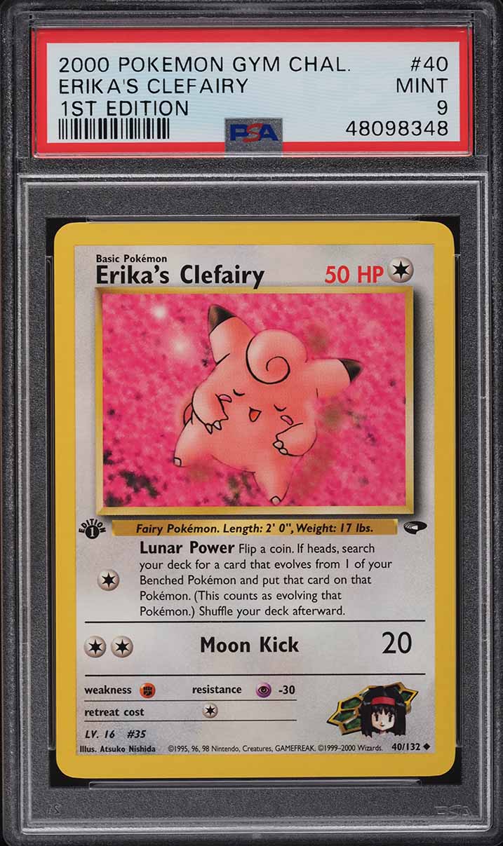 2000 Pokemon Gym Challenge 1st Edition Erika's Clefairy #40 PSA 9 MINT
