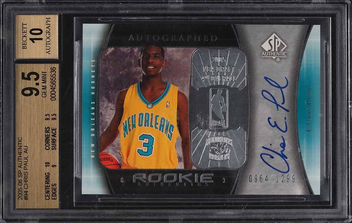 2005 SP Authentic Chris Paul ROOKIE RC AUTO /1299 #94 BGS 2005 SP Authentic Chris Paul ROOKIE RC AUTO /1299 #94 BGS