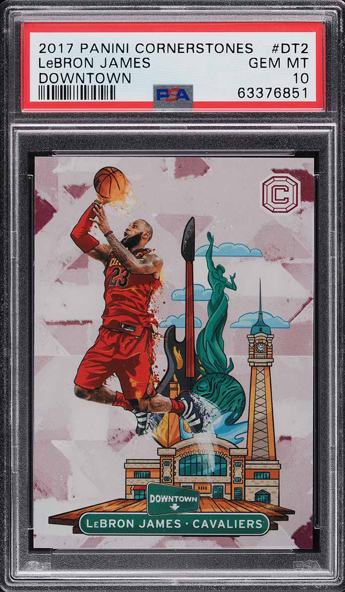 2017 Panini Cornerstones Downtown LeBron James #DT2 PSA 10 GEM