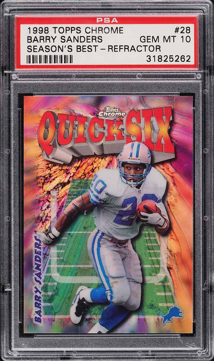 1998 Topps Chrome Season's Best Refractor Barry Sanders #28 PSA 10 GEM MINT