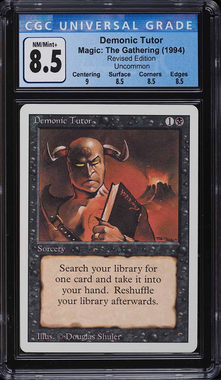 1994 Magic The Gathering MTG Revised Edition Demonic Tutor CGC 8.5