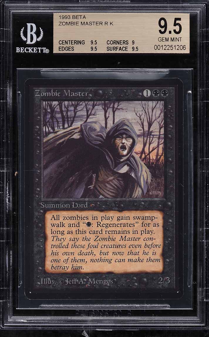 1993 Magic The Gathering MTG Beta Rare Zombie Master BGS 9.5 GEM MINT