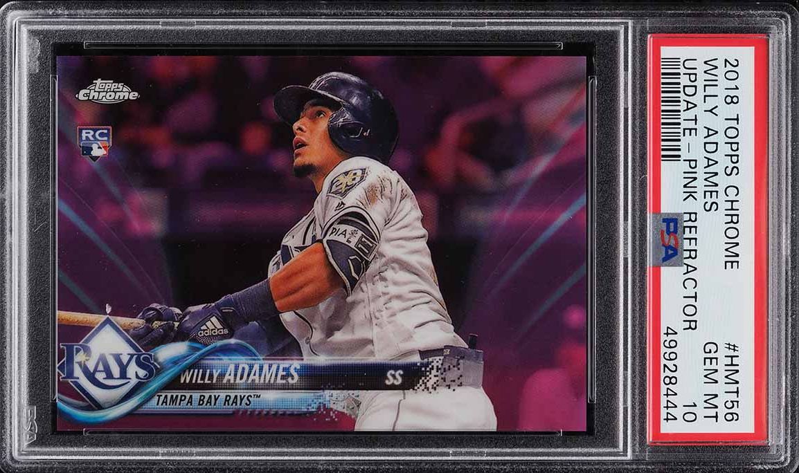 2018 Topps Chrome Update Pink Refractor Willy Adames ROOKIE RC PSA