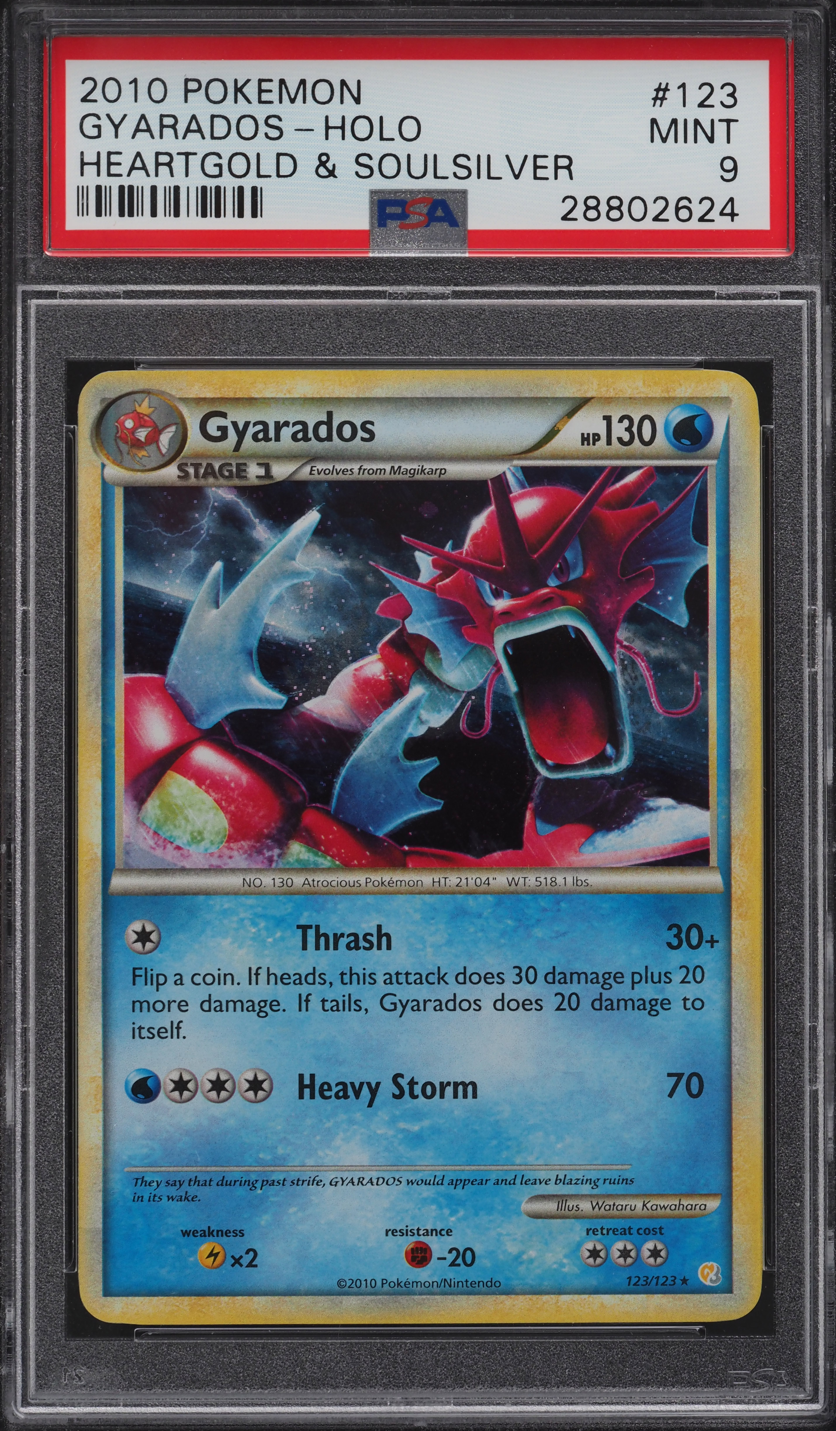 2010 Pokemon Heartgold & Soulsilver Holo Gyarados #123 PSA 9 MINT