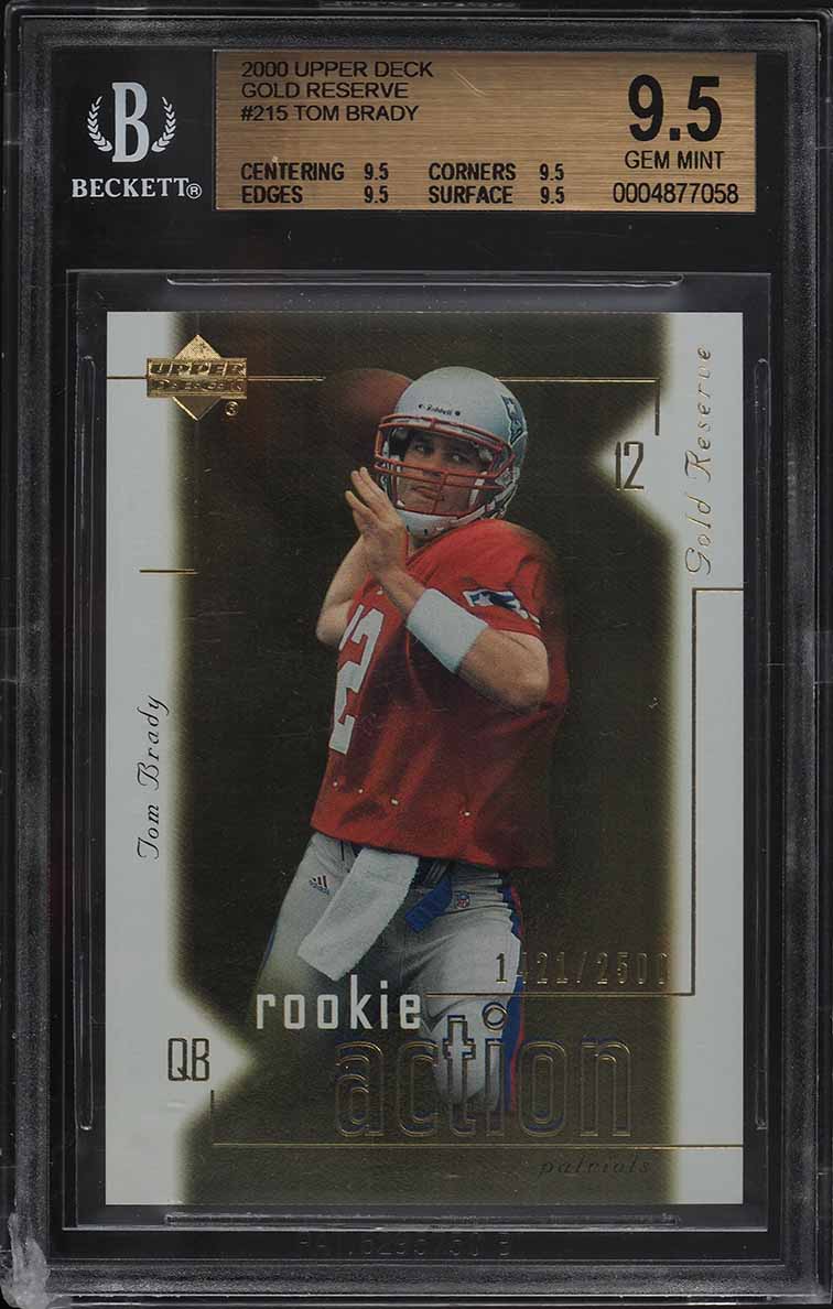 2000 Upper Deck Gold Reserve Tom Brady ROOKIE /2500 #215 BGS 9.5 GEM MINT