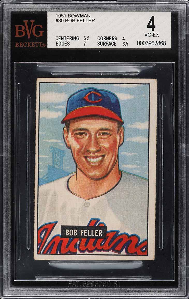 1951 Bowman Bob Feller #30 BVG 4 VGEX