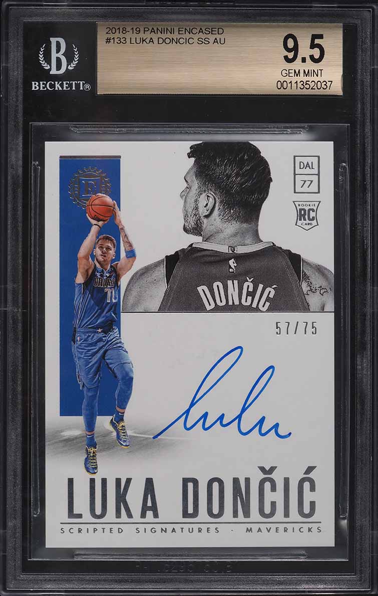 2018 Panini Encased Luka Doncic ROOKIE RC AUTO /75 BGS 9.5 GEM MINT