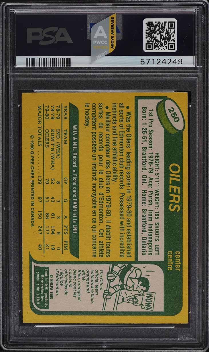 1980 O-Pee-Chee Hockey Wayne Gretzky #250 PSA 9 MINT (PWCC-A)