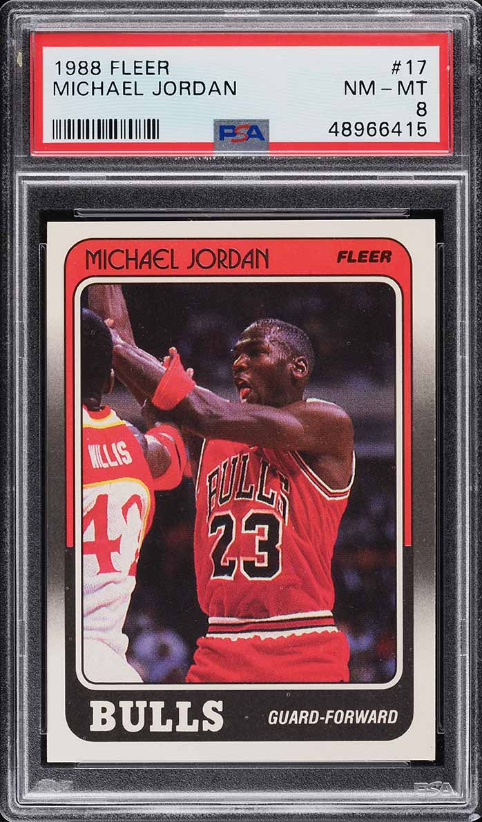 1988 Fleer Basketball Michael Jordan #17 PSA 8 NM-MT