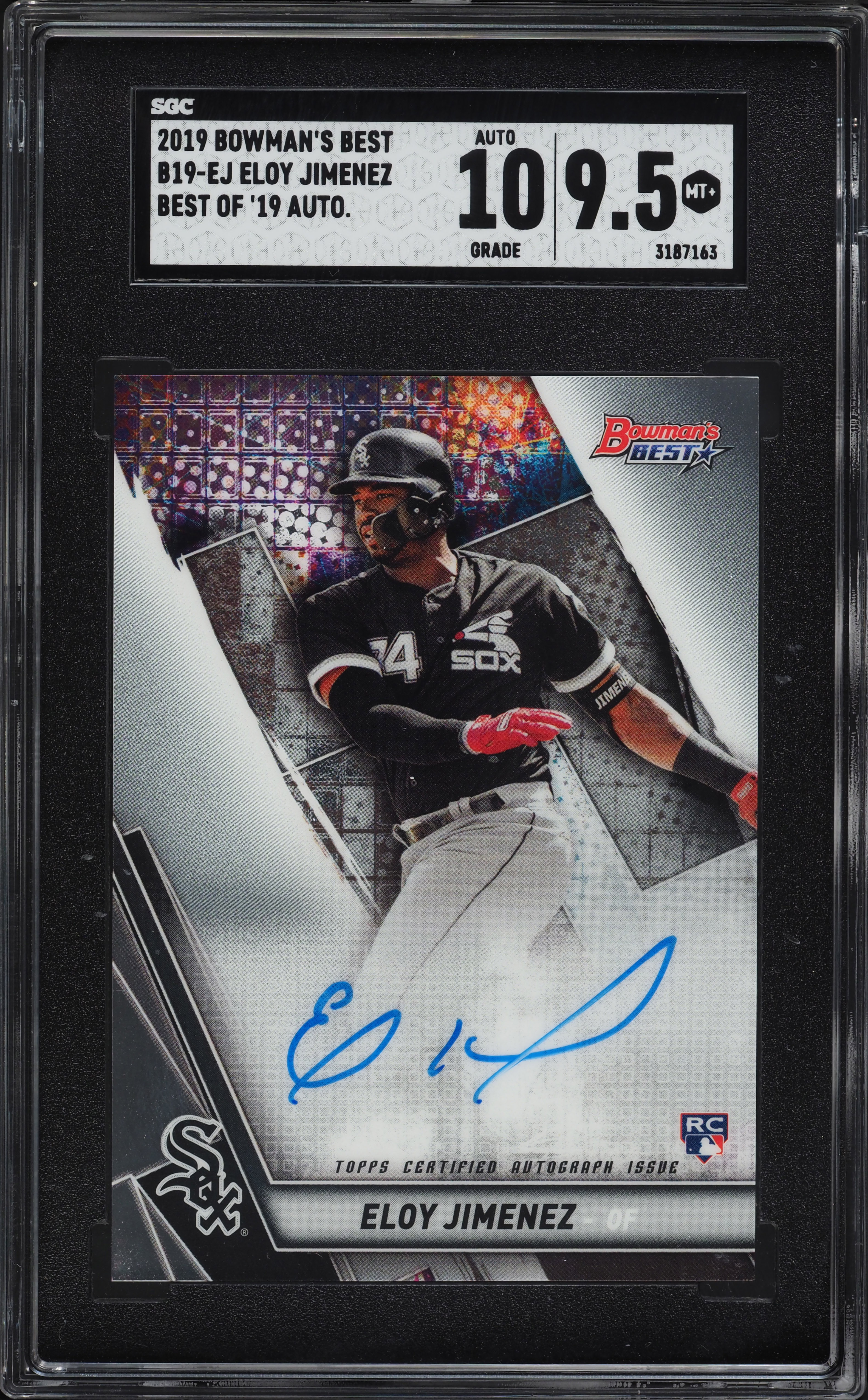 2019 Bowman's Best Of '19 Eloy Jimenez ROOKIE AUTO #B19-EJ SGC 9.5 MINT+