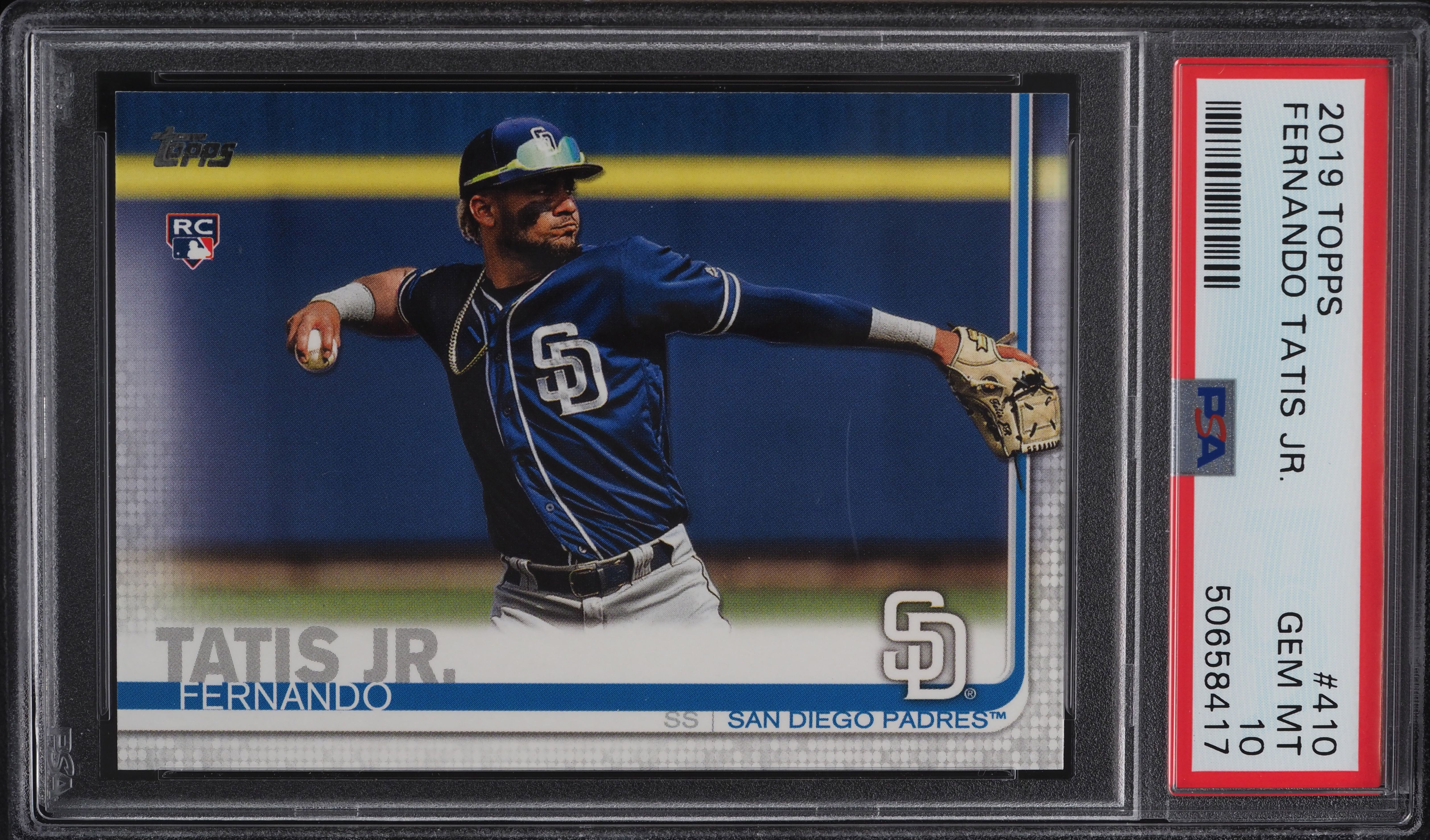 2019 Topps Fernando Tatis Jr. ROOKIE RC #410 PSA 10 GEM MINT on