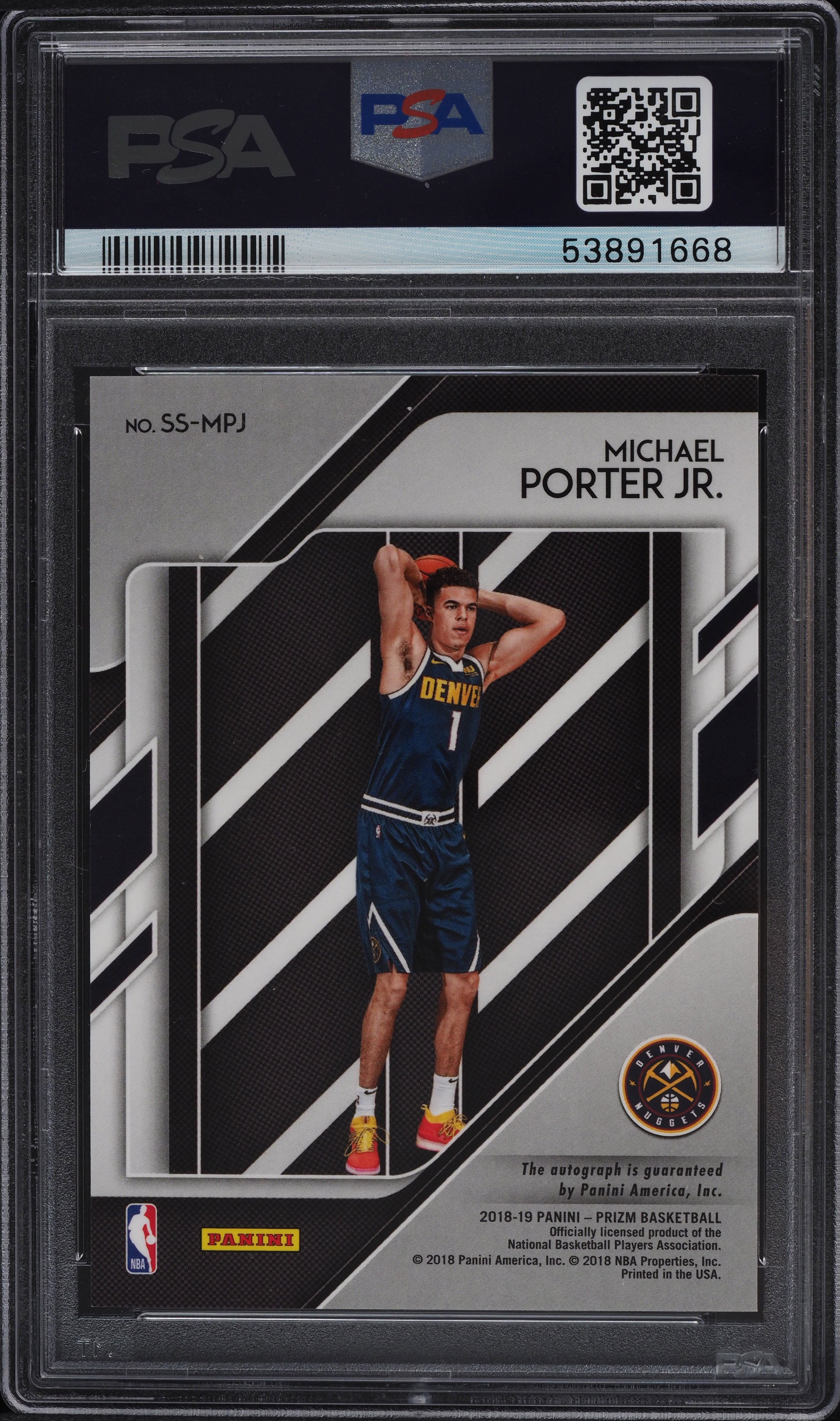 2018 Panini Prizm Sensational Michael Porter Jr. ROOKIE RC PSA/DNA